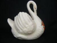 10039 Crested China Swan posey Holder - Llandudno