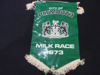 WS124 Original Vintage Cyclings 16th Milk Race Pennant 1973 City of Plymouth