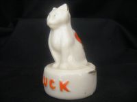 6143 Unmarked Crested China 'Luck' Cat - Crest for Scarborough in Yorkshire